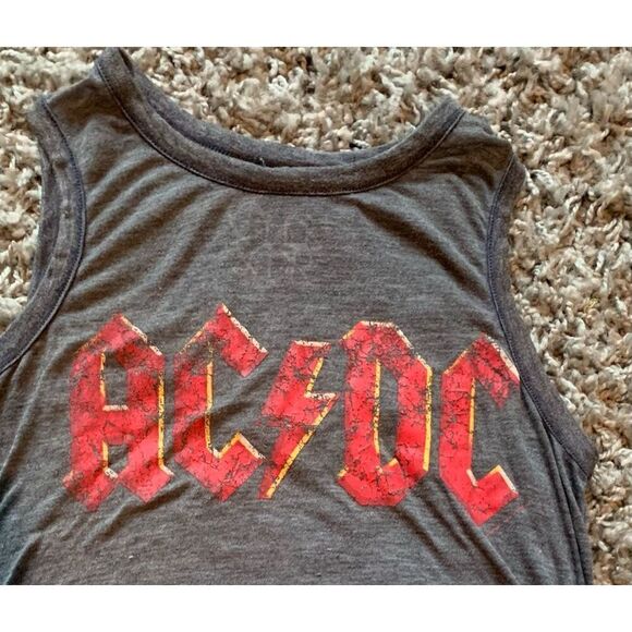 Chaser AC DC gray Distressed Graphic rocker Tee Tank Top sz XS S - Picture 2 of 5